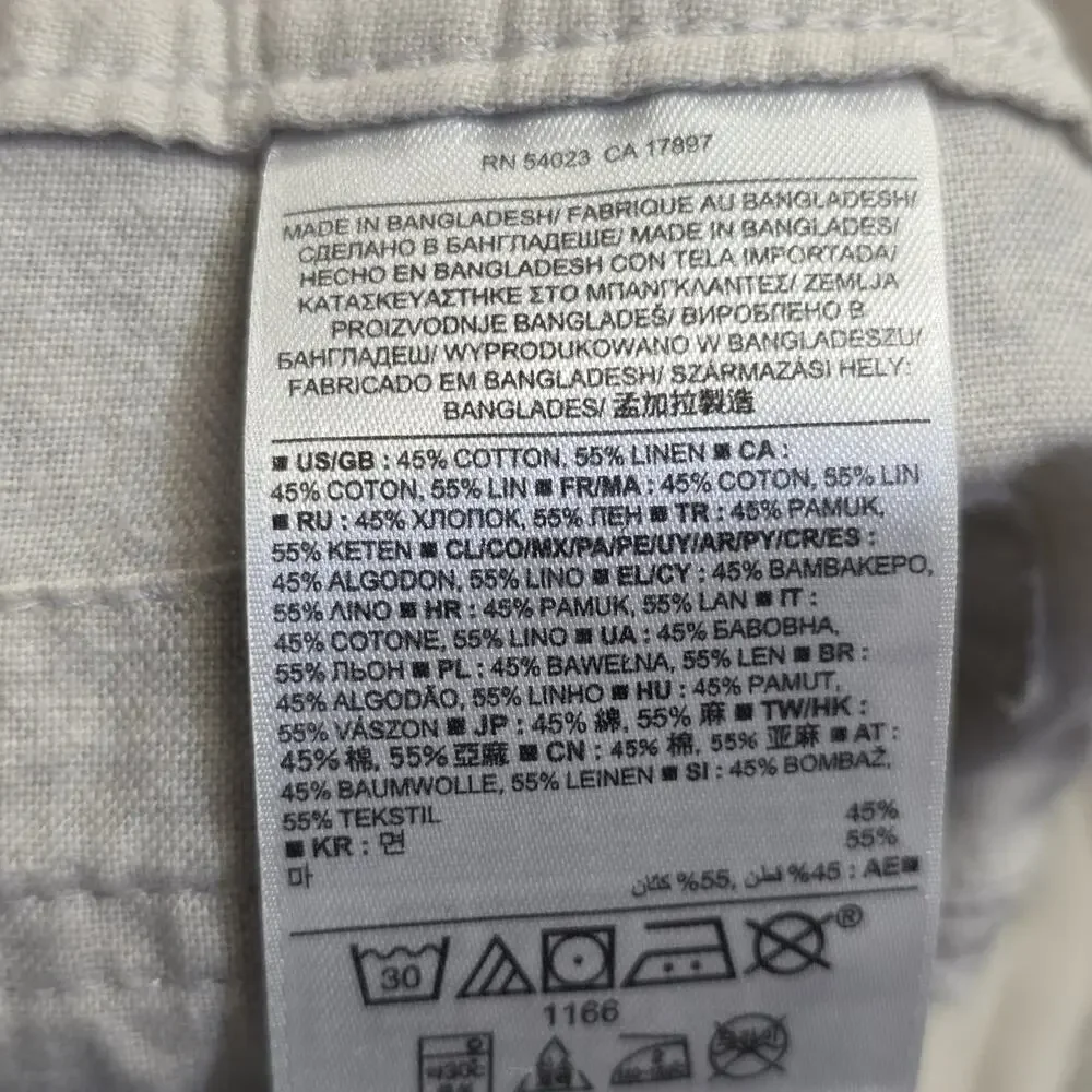Banana Republic Women's Cargo Capri Pants Size 8P Petite Khaki Linen Blend